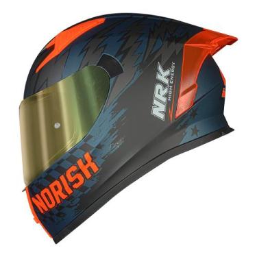 Imagem de Capacete Norisk Flow Daytona Azul e Laranja Fosco, 60