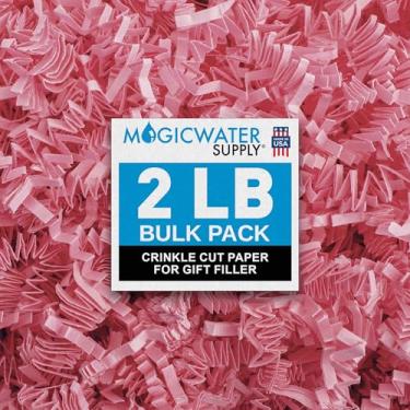 Imagem de Enchimento de papel cortado enrugado (900 g) para embalagem de presente e enchimento de cesta - rosa claro | MagicWater Supply