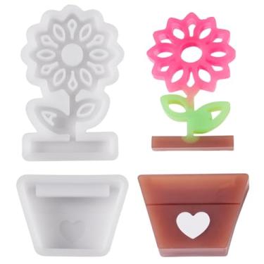 Imagem de Craftdady 1 conjunto de moldes de silicone para vasos de flores de resina para decoração de casa, faça você mesmo, molde de vaso para fundição de argila, molde de suporte de artesanato de 55 a 100 mm