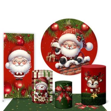 Imagem de Trio Capas Cilindro e Painel Redondo e Lateral e Tapete Natal - Fadrix