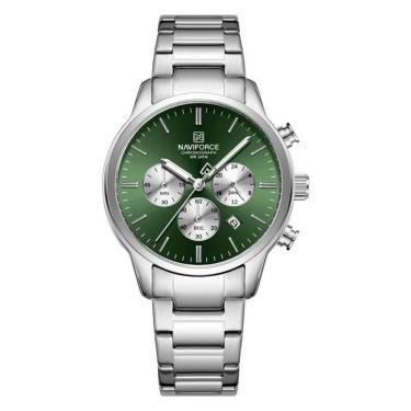 Imagem de Relogio Masculino Esportivo Casual Quartzo Em Aço Inoxidável 30m À Prova Da Água Verde