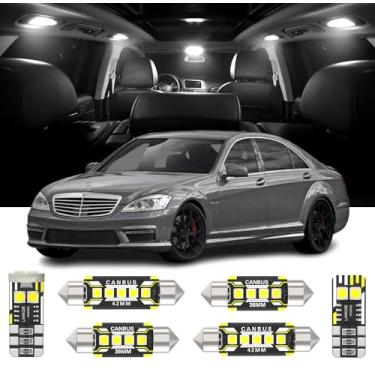 Imagem de 24 peças de substituição de luzes LED interiores para Mercedes Benz S-Class W221 2006-2013 lâmpada interna de LED branca com ferramenta de instalação