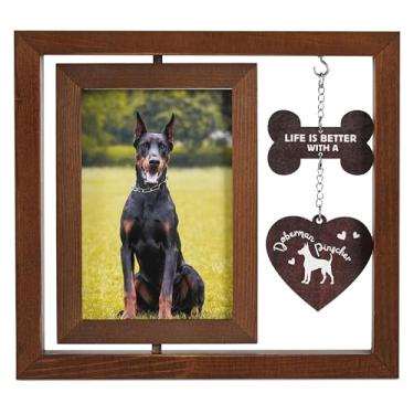 Imagem de InnoBeta Doberman Pinscher Gifts, porta-retratos giratórios, moldura dupla face 10 x 15 cm, Life is Better with A Doberman Pinscher
