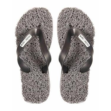 Imagem de Chinelo Masculino Casual Conforto ideal para pessoas diagnosticadas com Fascite Plantar, esporão de calcâneo, Hiperidrose Plantar e Neuroma de Morton, massageador para seus pés e além disso, dá a sensação de estar pisando em um tapete leve e macio. (Cinza, 41/42, BR, Adulto, Faixa Numérico, 41, 42)
