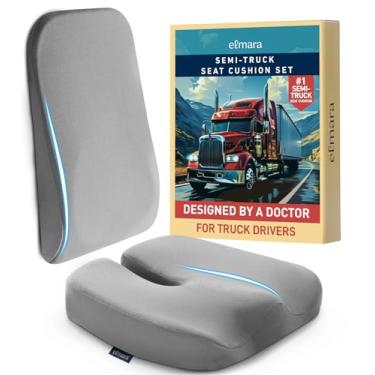 Imagem de Almofada de assento de caminhão de atualização 2022 para dor nas costas do motorista de caminhão - almofada do assento do motorista e do suporte das costas - presentes de caminhoneiro - acessórios de caminhão para homens e mulheres - almofada de assento do motorista de ônibus (conjunto de almofada)