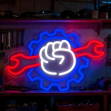 Imagem de Neonawall Wrench Neon Sign for Wall Decor Light Up Letters Business Led Sign Birthday Party Gifts Led Decorative Night Signs Room Decor Supplies DIY Lover Birthday Party Signs for Bar Home Garage