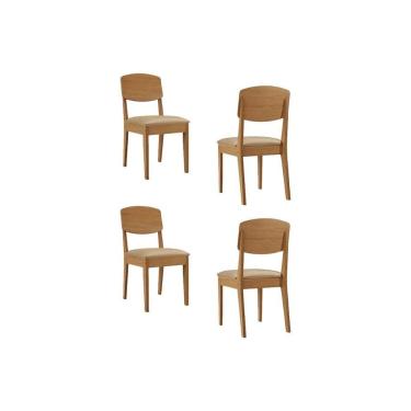 Imagem de Kit 4 Cadeiras Sala Jantar Havana 4 Un Naturalle-linho Bege Turim - Rufato