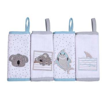 Imagem de Kit Paninho De Boca Com Prendedor De Chupeta Coala Papi