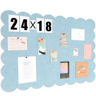 Imagem de Mooliwe Quadro de avisos de feltro recortado, 61 x 45 cm, dobrável, azul claro, quadro de cortiça alternativo para parede, 6 cm x 4 cm, visão de imagem autoadesiva, decorativa