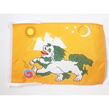 Imagem de Bandeira do Tibete 1920-1925 18'' x 12'' cordões - Antigo tibetano - Budista Pequenas bandeiras 30 x 45 cm - Banner 45.7x30.5 cm - AZ FLAG