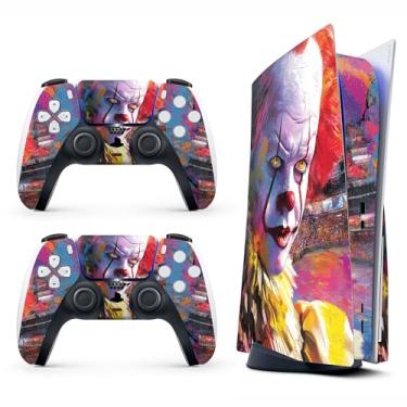 Imagem de Skin Sticker for Game Console 5 Cover, Both Disc & Digital Edition (not Slim Version) - Horror Clown, Removable Decal Cover for 2 Controllers & Console