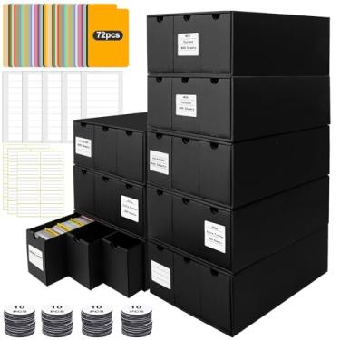 Imagem de QLOUNI Trading Card Storage Box, Includes 24-600 CT Boxes & Card Dividers, + Trading Card Organizer for Collectible Card Games, for TCG, MTG, PTCG, Baseball Cards, with Labels & Tapes
