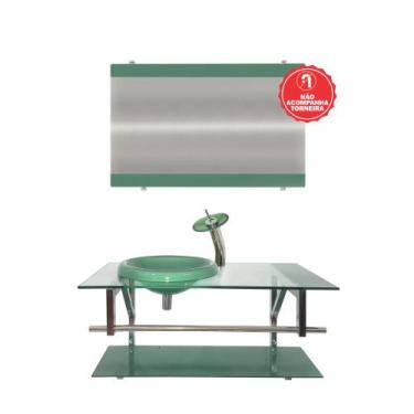 Imagem de Gabinete de Vidro 90cm para Banheiro Áustria - EKASA, Verde