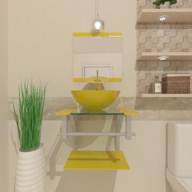 Imagem de Gabinete de Vidro 40cm para banheiro Croácia  - EKASA, Amarelo