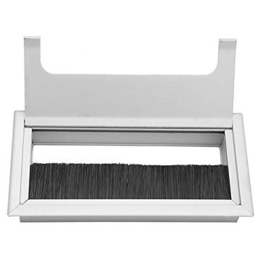 Imagem de Saída de cabo, cabo quadrado de alumínio para computador de mesa com orifício de inserção de tomada organizada (M 300 ml 6,8 x 9,3 cm / 2,7 x 3,7 pol.)