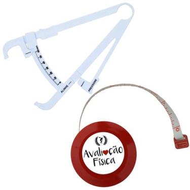 Imagem de Kit Avaliacao Fisica Medir Gordura Corporal Fita Metrica Imc Adipometr