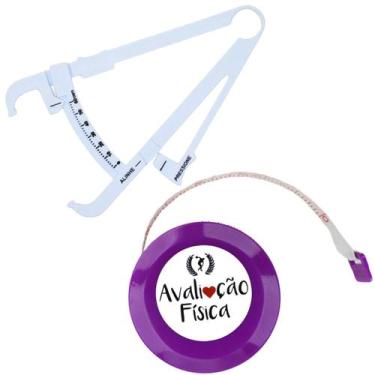 Imagem de Kit Avaliacao Fisica Medir Gordura Corporal Fita Metrica Imc Adipometr