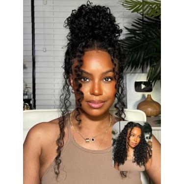 Imagem de Julia Hair Bye Knots Peruca Sem Cola, Cacheada, Pré-Cortada, Lace Frontal, Perucas Humanas Para Mulheres, 12A, Atualização, Fechamento 7X5, Depilada Com Descoloração, Coloque E Vá, Cor Natural, 22"