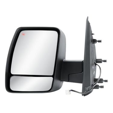 Imagem de Retrovisor de porta do lado esquerdo do motorista elétrico e vidro aquecido, capa traseira texturizada dobrável manual para Nissan NV1500 NV2500 NV3500 de 2012 a 2021