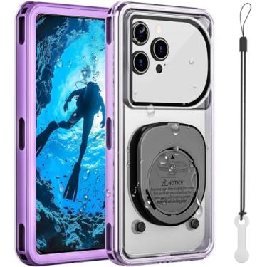 Imagem de CarGad Capa de telefone impermeável, capa de telefone subaquática para mergulho com snorkel, capa universal de mergulho IPX8 com cordão de até 6,9 polegadas para telefone 16/15/14/13/12 Pro Max