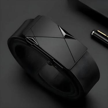 Imagem de Cinto Masculino De Couro Genuíno OYIFAN Com Fivela Automática Ajustáve