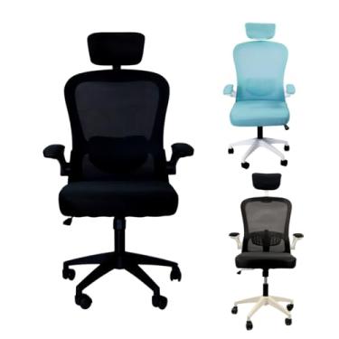 Imagem de Cadeira de Escritório Ergonômica C7 Neo Office Stability, Tela Mesh, Apoio de Cabeça 3D, Suporte Lombar, Executiva, Diretor, Gamer (Preta)