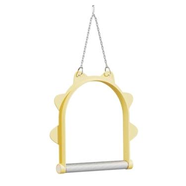 Imagem de IEUDNS Brinquedo de Balanço para, Brinquedo para Roer, Poleiro para, Acessório para Gaiola para Pássaros Pequenos Pretos, Pele de Tigre, Pe, amarelo