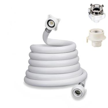Imagem de SUIGETSU Mangueira para máquina de lavar 1,5 m - linha de fornecimento de água de PVC anti-explosão com adaptador de conexão rápida e porcas de latão, ajuste universal para LG Samsung Whirlpool Maytag