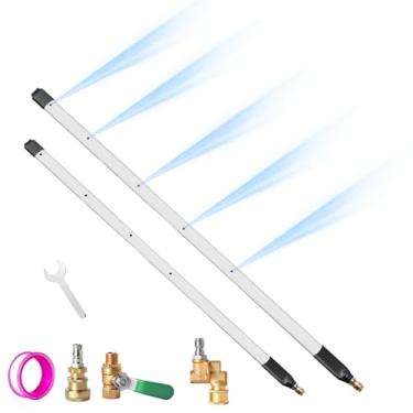 Imagem de Varinha de limpeza de radiador de 101,6 cm e 61 cm, descarga de água e ar para lavadora de pressão de 4500 PSI e bomba de ar com pontas de bocal e 3 acopladores rápidos atualizados de 1/10.2 cm, para