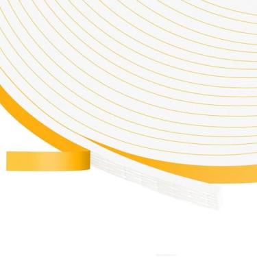 Imagem de Excluidor de rascunho para janelas de portas, fita de espuma autoadesiva, tira de vedação contra clima, para vedação de lacunas, 1/10.2 cm x 1/20.3 cm x 50Ft branco