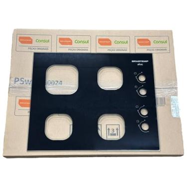 Imagem de Mesa Tampo Vidro Fogão Cooktop Brastemp 4 Bocas Preto Bdd62a