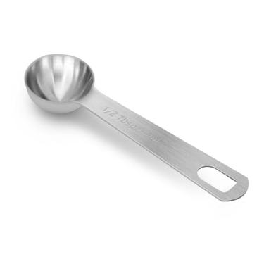 Imagem de 1 1/2 colher de chá (7,5 ml | 7,5 cc | 1 1/2 colher de chá | 1/2 colher de sopa) colher de medida única de aço inoxidável, fácil de usar e fácil de lavar, colheres medidoras de metal, utensílios de