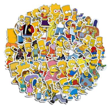 Imagem de Pacote de adesivos Simpsons Anime 50 unidades de vinil impermeável de 3-8 cm