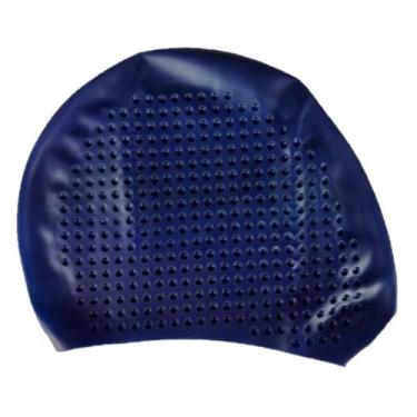 Imagem de Touca de Natação Impermeável，Toca de Natação Adulto，Touca De Natação Silicone Cabelos Longos(MARINHO)