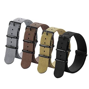 Imagem de Ritche Pulseira de nylon balístico militar de 16 mm, 18 mm, 20 mm, 22 mm, pulseira de relógio de nylon premium com fivela de aço inoxidável (4 pacotes), presentes de elefante branco, meias masculinas,