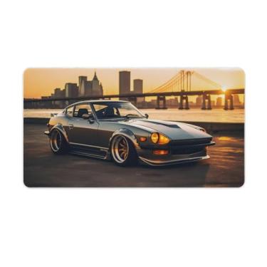 Imagem de Sunset Vintage Car 240z Retro Classic JDM Car Desk Pad Mouse Pad Antiderrapante Grande Material de Escritório Tapete de Mesa Impermeável Borracha Escrita para Escritório Jogo Casa 40X75 cm