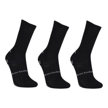 Imagem de Kit Meia New Balance Cano Alto Com 3 Pares Feminina, Preto, 34/38