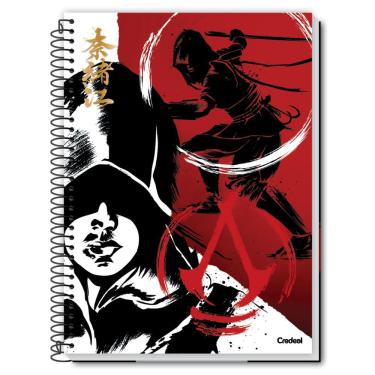 Imagem de Caderno Espiral Universitário Capa Dura 1 Matéria 80f Assassins Creed Credeal Estampa 3