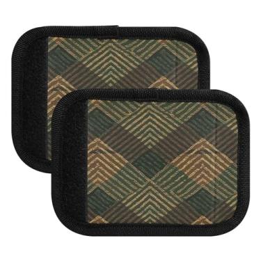 Imagem de Qilmy Elegante Buffalo Xadrez Alça de Bagagem Embalagem com 2 Identificadores de Bagagem Identificadores de Bagagem Capa de Punho Confortável para Carrinho de Bebê, Mala de Viagem, Avião, Acessórios