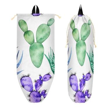 Imagem de xigua Suporte de parede de plástico para suculentas aquarela com cordão 1 pacote, organizador de sacolas de compras reutilizável para bolsas, meias, roupas íntimas e gravatas