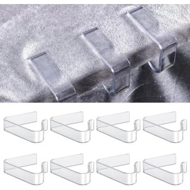 Imagem de 8 clipes de toalha de mesa de plástico, clipes transparentes para toalha de mesa de piquenique, suporte de toalha de mesa, capa de mesa para festas de casamento de 1,8 a 3,6 cm de espessura, Natal
