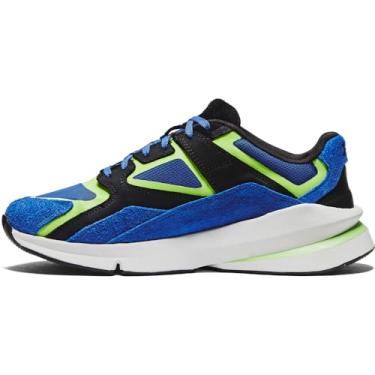 Imagem de Under Armour Tênis unissex de camurça Forge 96 Reissue, (400) Tech Blue Morph Green Black, 9 Women/7.5 Men