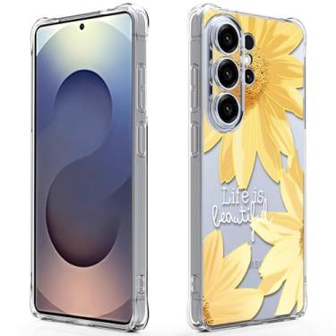 Imagem de Osophter Capa para Samsung Galaxy S26 Ultra: Capa de telefone de borracha TPU flexível floral floral para Samsung Galaxy S26 Ultra(flor grande sol)