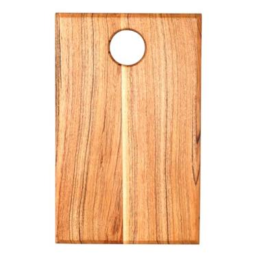 Imagem de GoCraft Tábua de corte de madeira de acácia com orifício para alça – 40,6 x 25,4 cm | Tábua de cortar retangular rústica | Bandeja de queijo de charcutaria | Tábua de cozinha de madeira | Bandeja de