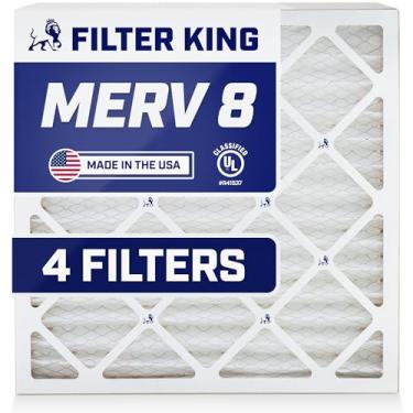 Imagem de Filter King Filtro de ar 15,5 x 24,5 x 4 | Pacote com 4 | Filtros de forno A/C plissados MERV 8 HVAC | Feito nos EUA | Tamanho real: 39,4 x 62 x 9,5 cm