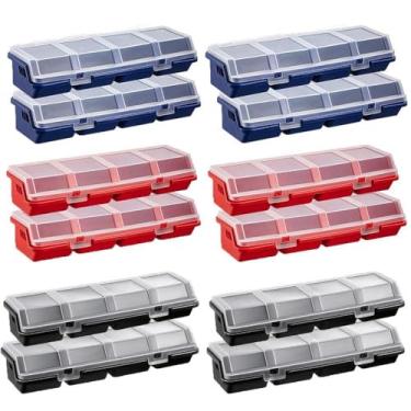 Imagem de Caixa organizadora de parafusos com tampas, pacote com 12