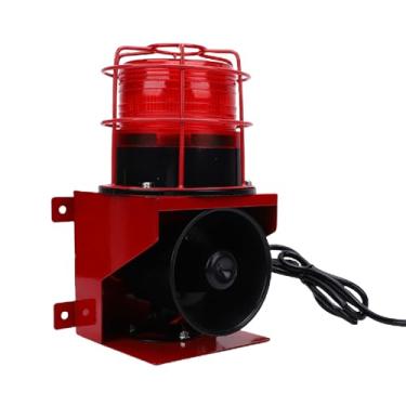 Imagem de Yunseity Sirene Industrial de Som e Luz, Alarme Alto de 120dB LED Luz Estroboscópica Com IP55 à Prova de água para Mineração de Canteiro de Obras de Doca de Navio (plugue da ue)