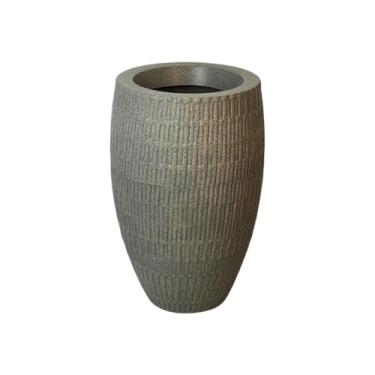 Imagem de Vaso de Planta Polietileno Moderno Luxo Decorativo Coluna Oval Indiano(Cimento)