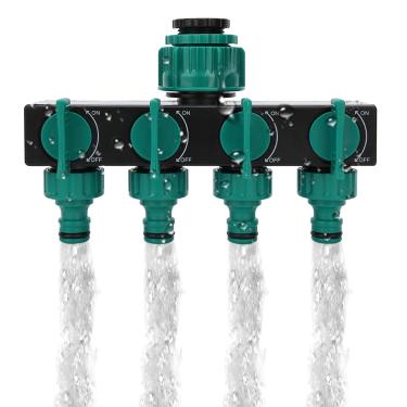 Imagem de Generic Divisor de Torneira de Mangueira de Jardim Com Controle de 4 Vias para Irrigação, Conector Rápido Fnpt para Jardim, Divisor de Plástico Anti-vazamento para Uso Externo