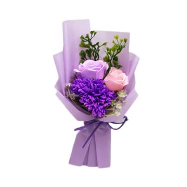 Imagem de Generic Buquê de sabonete decorativo, ornamento simulado, presente para mãe, sabonete floral, flores artificiais para aniversário, Dia dos Professores, Roxo